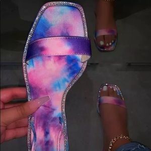 Tye Dye Sandals Rhinestone
